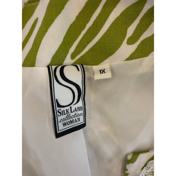 Silk Land Women's Green Zebra Blazer Short Embellished XL - Picture 5 of 8